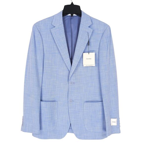 Calvin Klein Other - Calvin Klein Mens Slim Fit Sport Coat Blazer 38R Light Blue Solid Stretch NWT